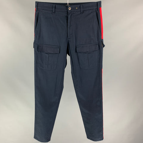 RAG & BONE Size 31 Navy & Red Cotton Cargo Casual Pants