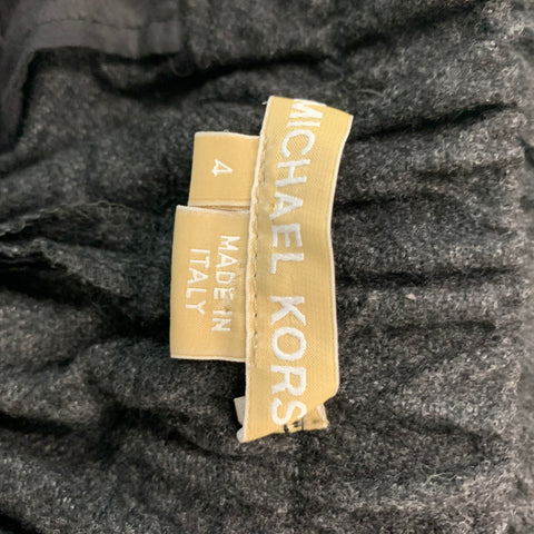 MICHAEL KORS Size 4 Grey Virgin Wool Blend Wrinkled Elastic Cuffs Casual Pants