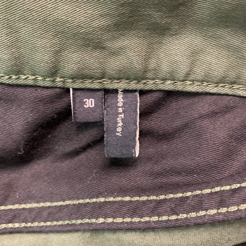 THEORY Size 30 Green Cotton  Elastane Zip Fly Casual Pants