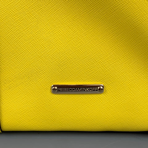REBECCA MINKOFF Yellow Coated Canvas Shoulder Mini Bag