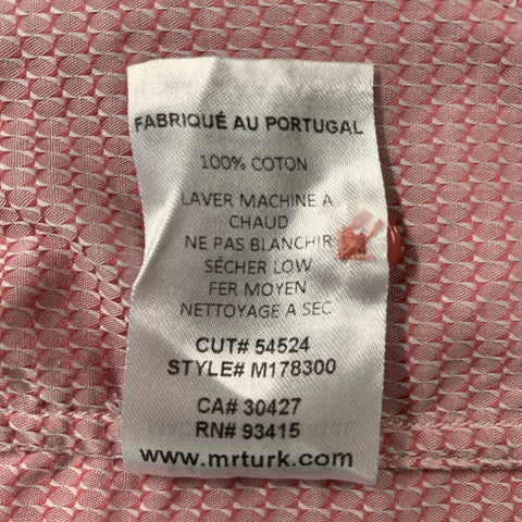 MR TURK Size XS Red Textured Cotton Patch Pocket Short Sleeve Shirt