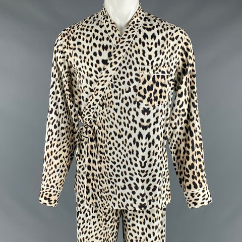 3.1 PHILLIP LIM Size M White Black Animal Print Pajama Set