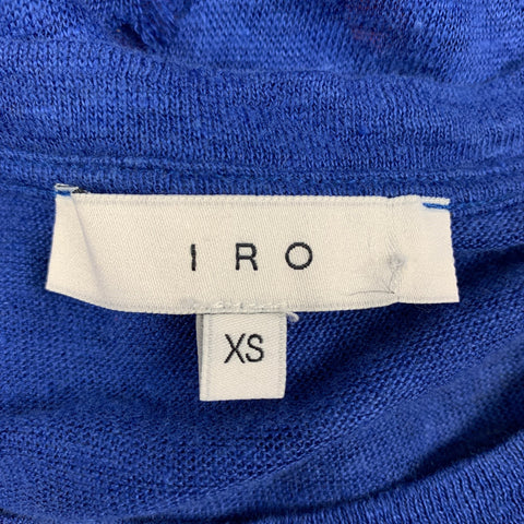 IRO Taille XS T-shirt en argile à col rond en lin vieilli bleu royal