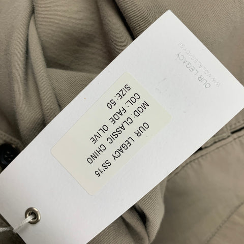 OUR LEGACY SS 15 Size 34 Olive Cotton Chino Casual Pants