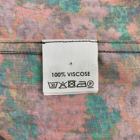 DRIES VAN NOTEN S/S 20 Size M Fuchsia & Green Floral Viscose Camp Short Sleeve Shirt