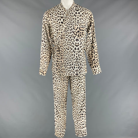 3.1 PHILLIP LIM Size M White Black Animal Print Pajama Set