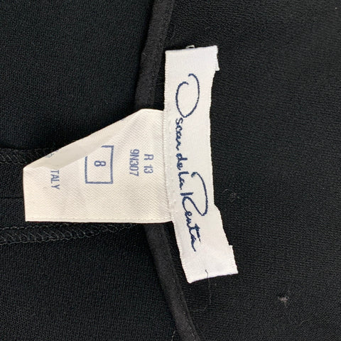 OSCAR DE LA RENTA Size 8 Black Viscose High Waisted Dress Pants