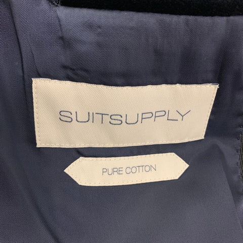 SUIT SUPPLY Size 44 Navy Black Cotton Velvet Peak Lapel Sport Coat