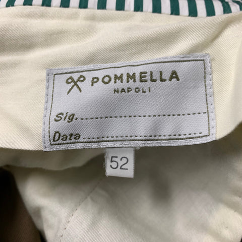 POMMELLA Taille 36 Pantalon habillé en coton uni kaki avec braguette boutonnée