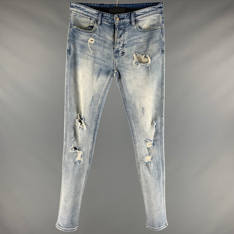 KSUBI Size 31 Blue Distressed Cotton Elastane Jeans