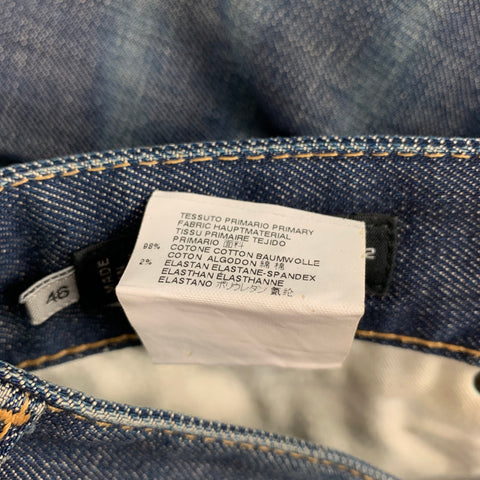 DSQUARED2 Size 30 Indigo Contrast Stitch Cotton Skinny Jeans
