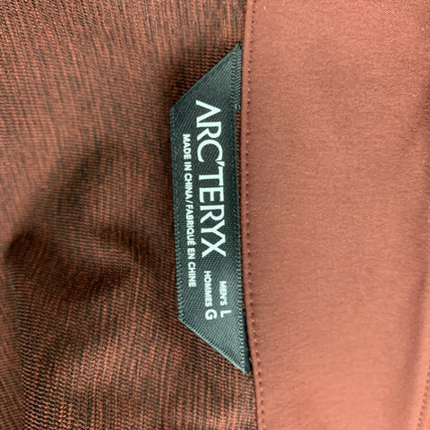ARCTERYX Size L Brown Polyester Zip Up Jacket