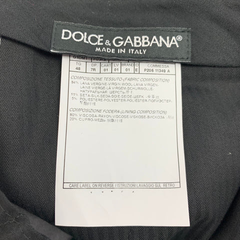 DOLCE & GABBANA Size 38 Grey Wool Blend Shawl Collar 3 Piece Tuxedo Suit