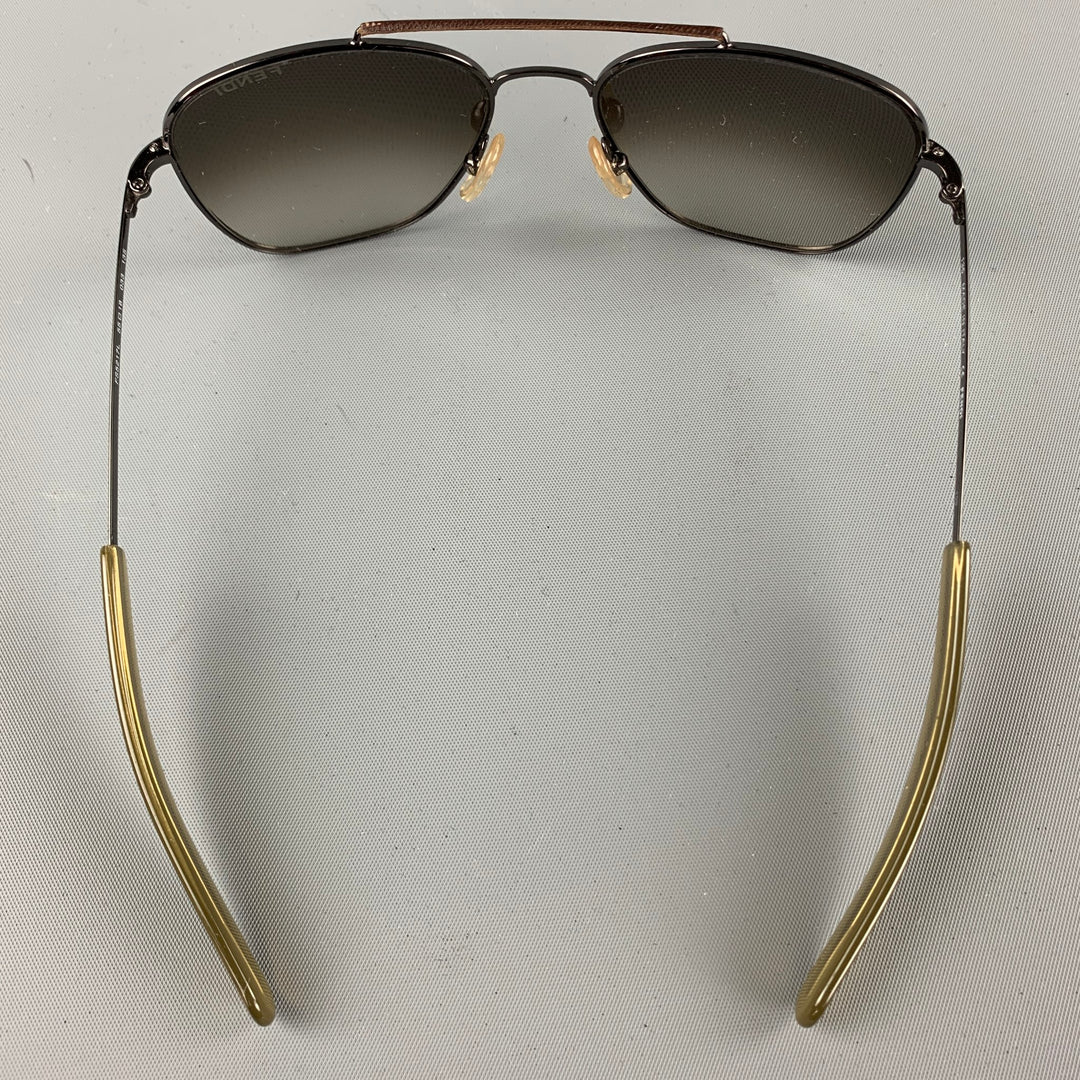FENDI Black & Taupe Acetate Metal Sunglasses