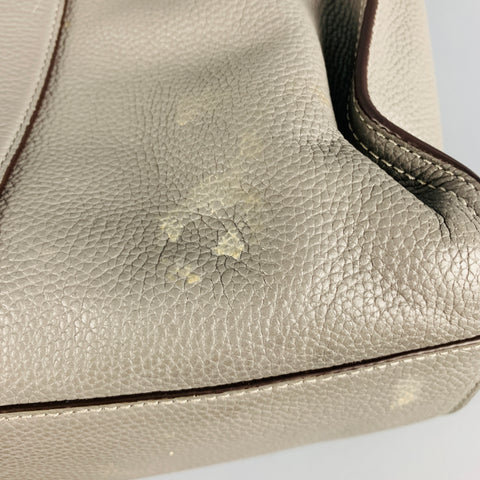 COACH Sac fourre-tout en cuir grainé gris