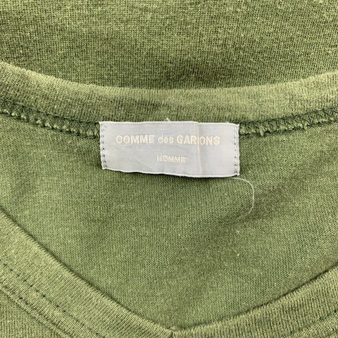 COMME des GARCONS Jersey de punto con patchwork verde oliva talla M