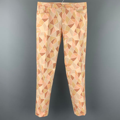 VERSUS by GIANNI VERSACE Size 30 Beige Geometric Cotton Casual Pants