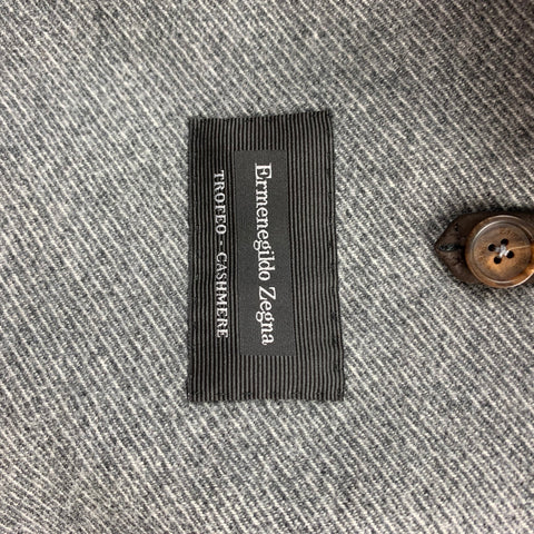 ERMENEGILDO ZEGNA Size 48 Regular Grey Heather Wool / Cashmere Notch Lapel Sport Coat