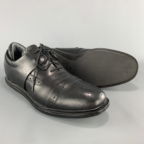 TSUBO Taille 10 Embout à lacets en cuir noir WEXLER II Brogues
