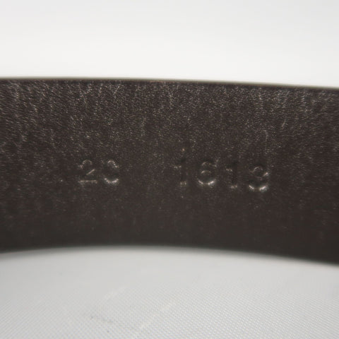 PRADA Tan Leather Silver Rectangle Buckle Belt