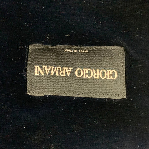 GIORGIO ARMANI Size L Navy Velvet Button Up Long Sleeve Shirt