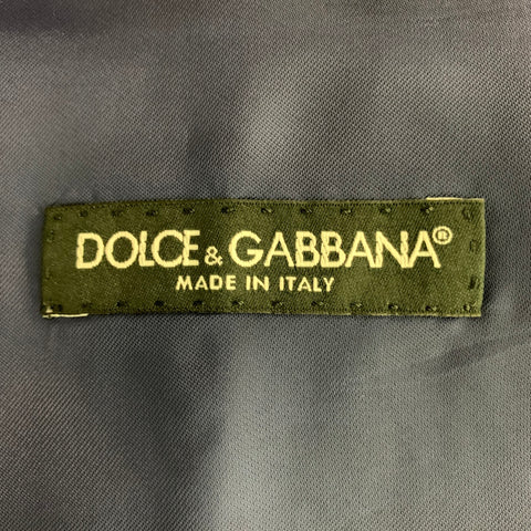 DOLCE & GABBANA Size 46 Blue Solid Wool &  Mohair Buttoned Vest