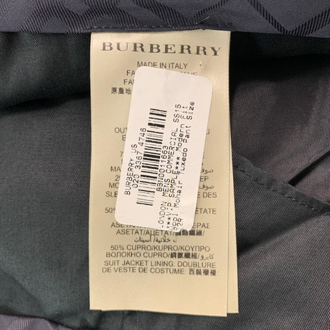 BURBERRY LONDON Size 34 Black Solid Cupro Cotton Tuxedo Dress Pants