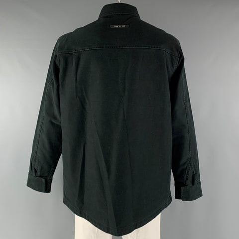 MIEDO DE DIOS Talla L Chaqueta de algodón liso negro
