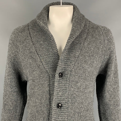 LEVI'S VINTAGE CLOTHING Size S Dark Gray & Black Knitted Wool Cardigan