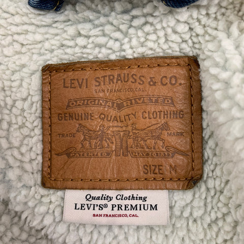 LEVI STRAUSS Size M Light Blue & White Cotton Denim Jacket