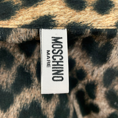MOSCHINO Size S Beige Brown Animal Print Cotton Sleeveless Casual Top