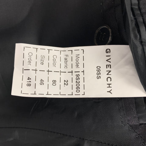 GIVENCHY Size 36 Black Cotton Silk Notch Lapel Sport Coat