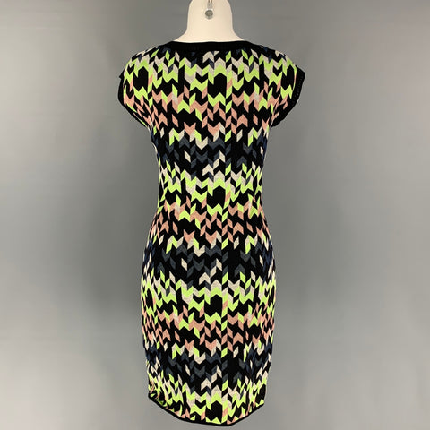 M MISSONI Size M Multi-Color Geometric Knitted Scoop Neck Dress