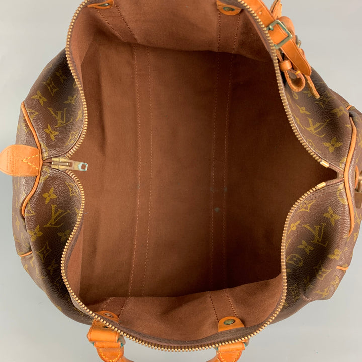 Vintage LOUIS VUITTON Keepall 45 Brown & Beige Monogram Coated Canvas Leather Bag