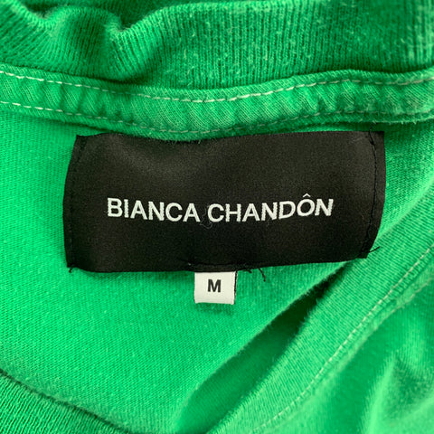 BIANCA CHANDON Size M Green Cotton Patch Pocket T-shirt