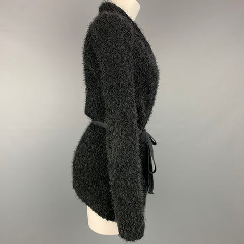 CURRENT AIR Size XS Black Knitted Textured Acrylic Belted Cardigan