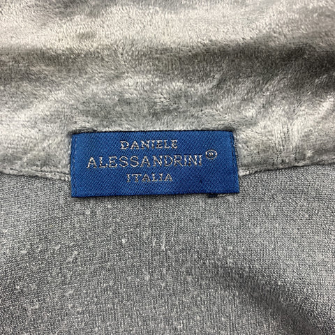 DANIELE ALESSANDRINI Taille L Veste Viscose / Nylon Shimmery Argent