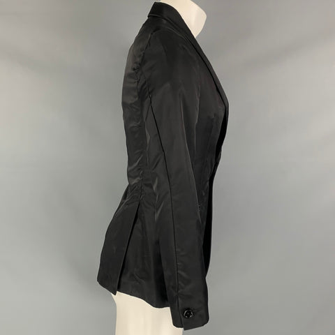 MIU MIU Size 36 Black Solid Shawl Collar Sport Coat