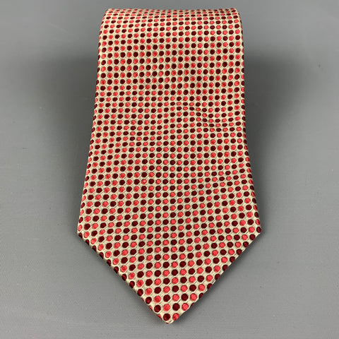 MASSIMO BIZZOCCHI Red & Cream Dots Silk Tie