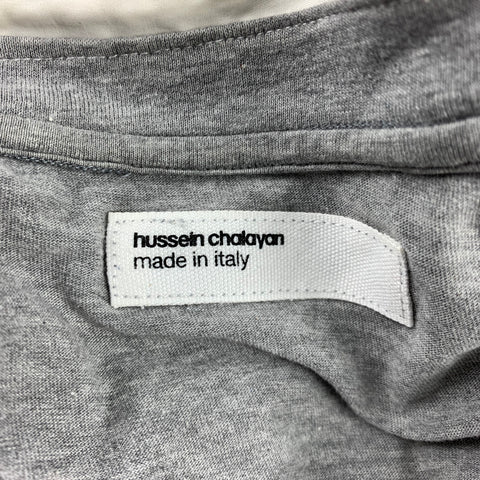 HUSSEIN CHALAYAN Size XS Gray Cotton Buttoned Short Sleeve Shirt
