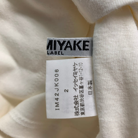 ISSEY MIYAKE Size S Cream Acetate Polyester Mock Neck Casual Top