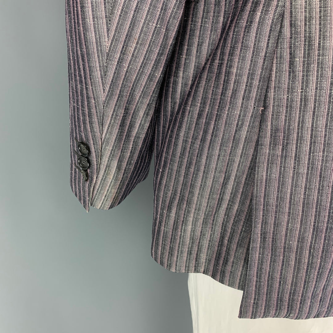 VERSACE COLLECTION Size 44 Regular Lavender Pink Stripe Sport Coat