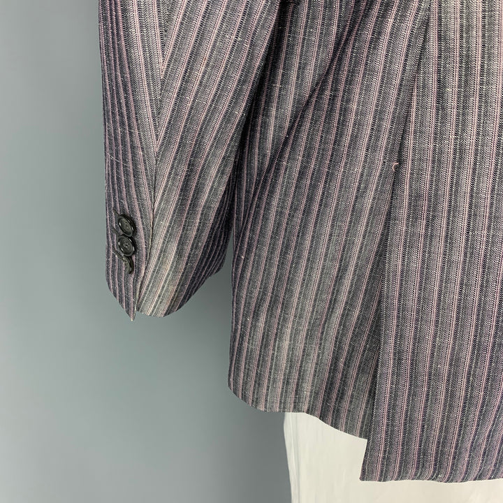 VERSACE COLLECTION Size 44 Regular Lavender Pink Stripe Sport Coat