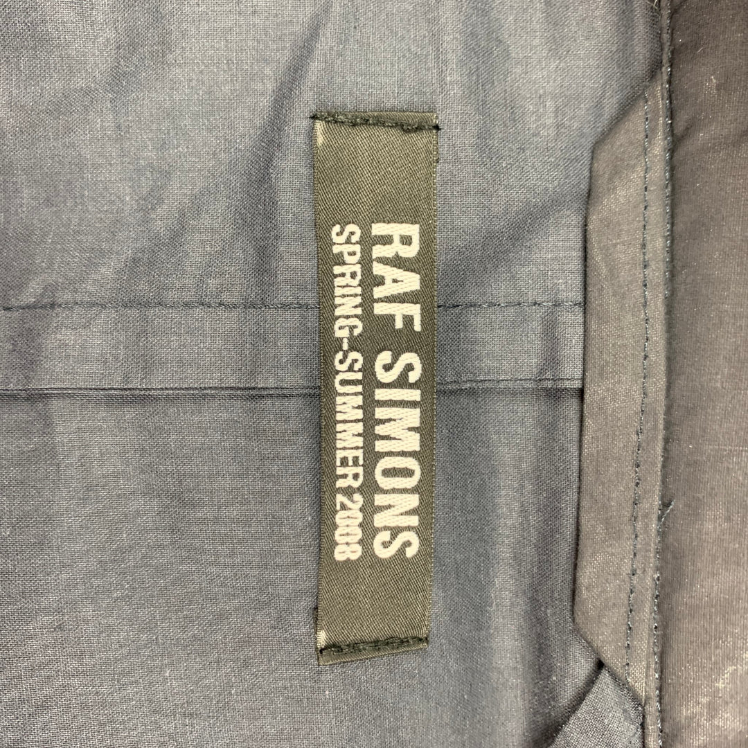 RAF SIMONS Size 40 Slate Cotton Zip Up & Buttons Trenchcoat