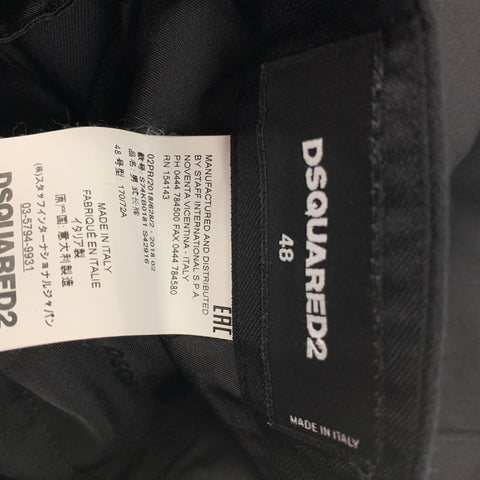 DSQUARED2 Talla 32 Pantalones casuales con bragueta de botones de lana negra