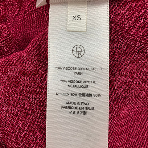 THE ROW Taille XS Haut Giro Vented Métallisé Mélange De Viscose Rouge