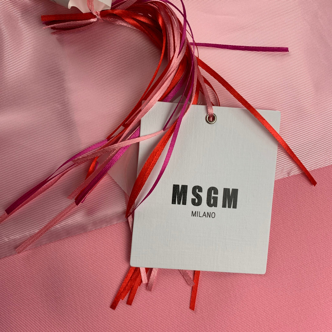MSGM Size 8 Pink Polyester / Wool Notch Lapel Double Breasted Coat