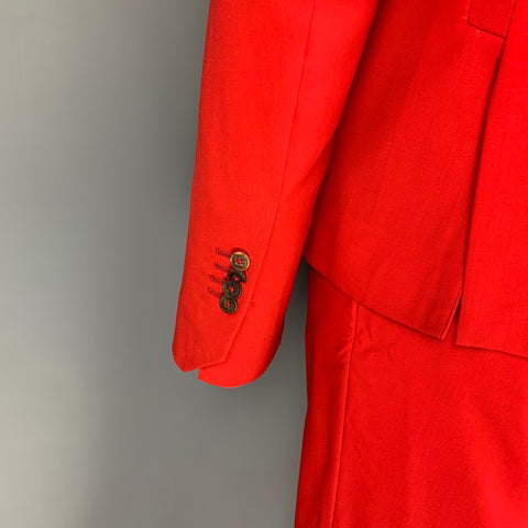 PAUL SMITH Taille 42 Manteau de sport à revers cranté en laine rouge