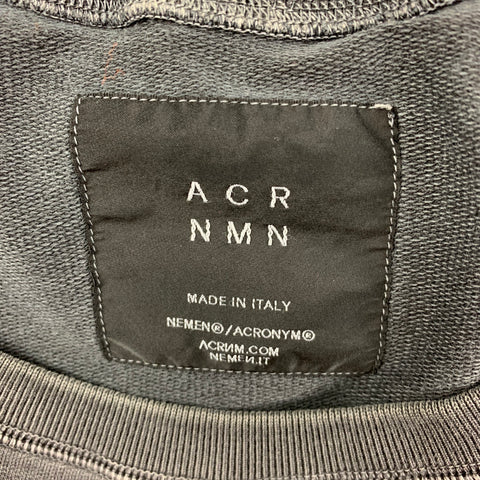 ACRONYM SS 15 Size L Charcoal Wash Cotton Crew-Neck S6-C Sweatshirt