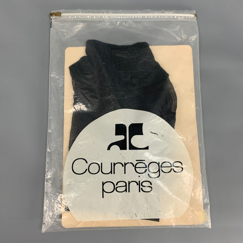 COURREGES Size XS Black Polyamide See Through Mock Neck Dress Top